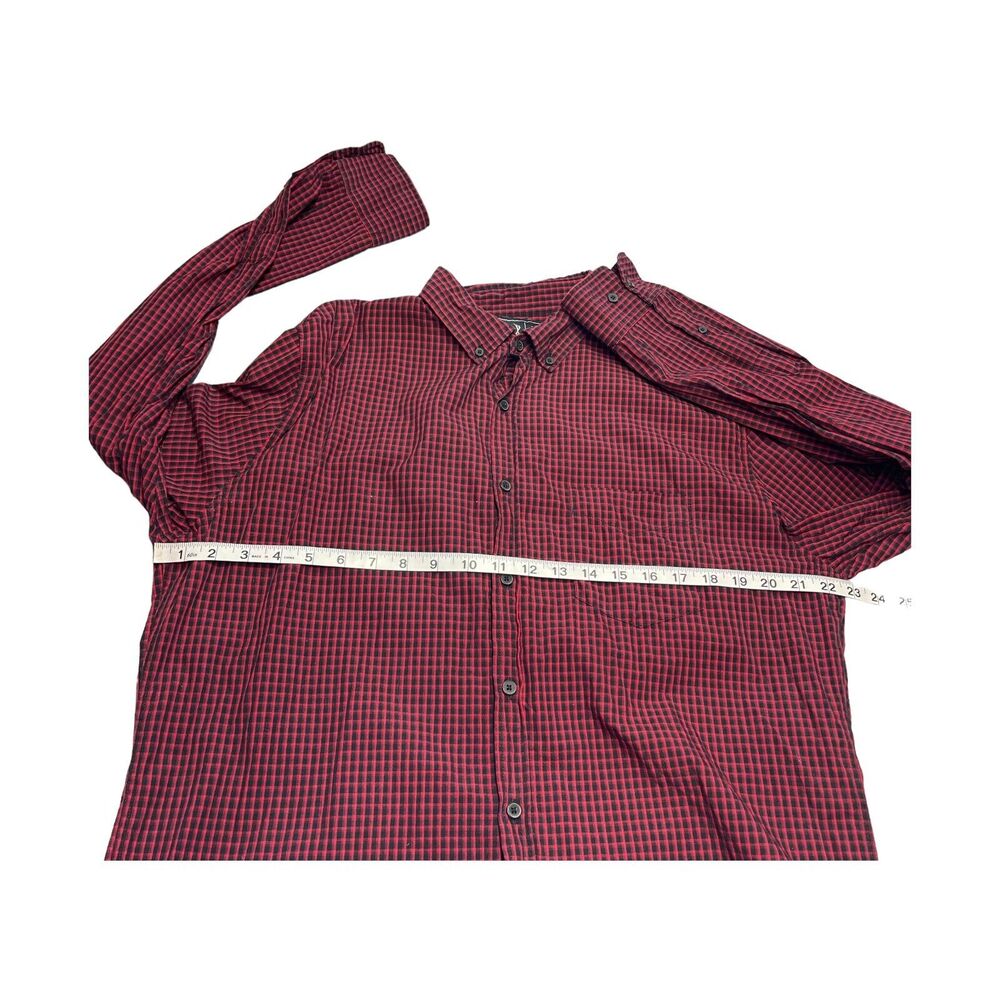 Luke & Dutch Shirt Men's XL Red Black Check 100% Cotton Long Sleeve Button-Down - Picture 5 of 6